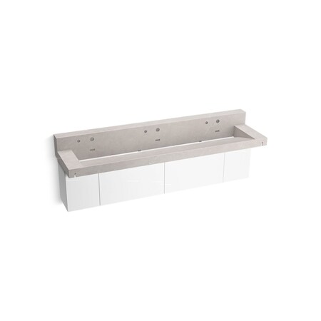 Kohler Constellation 90In Wall-Mount Trough Lavatory System With Backsplash In Desertsilver 81028-BPW-KED